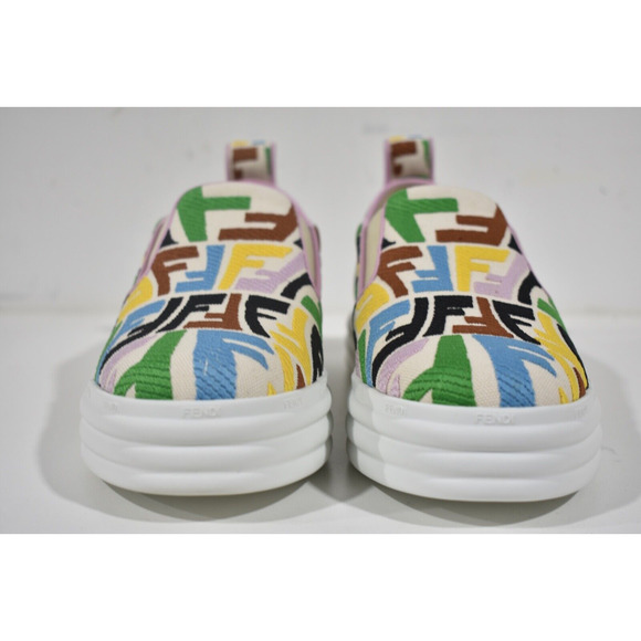 Fendi Vertigo Multicolor FF Logo Platform Low Top Trainer Slip On Sneaker 36 - Picture 5 of 12